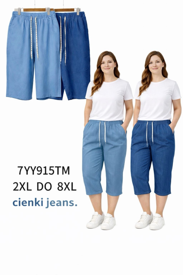 Spodnie damskie jeansy 7/8 Roz 2XL-8XL, Mix Kolor Paczka 10 szt 1